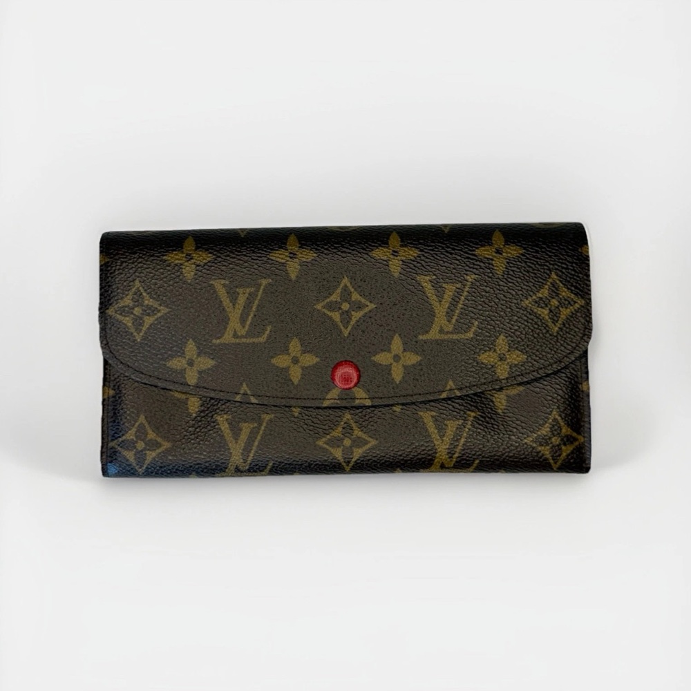 Louis Vuitton Emilie Wallet Brown Monogram w/Red interior